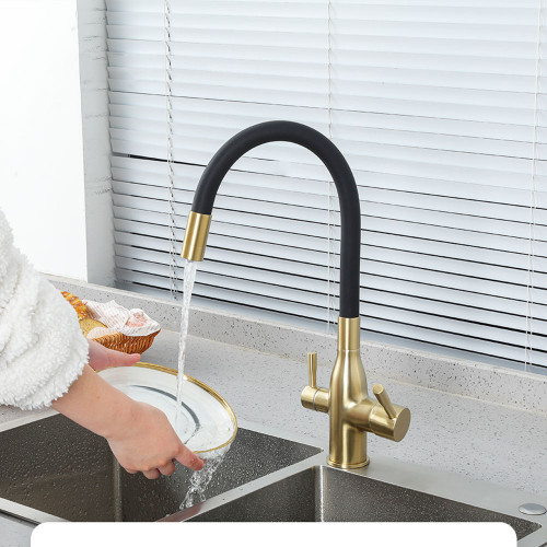 Смеситель для кухни под фильтр Frap F4396-3 с гибким изливом