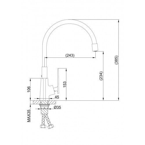 Смеситель для кухни Frap F4457 с гибким изливом, черный/хром – обзор конструкции