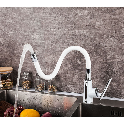 Змішувач для кухні Frap F4458, білий/хром 