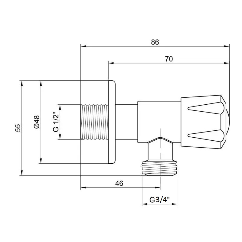 Опис розмірів крана приладового WEZER SOL21В-15