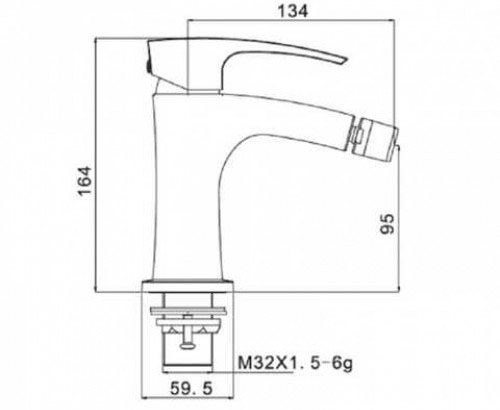 Габаритные размеры Гигиенический душ GAPPO G5007, хром 
