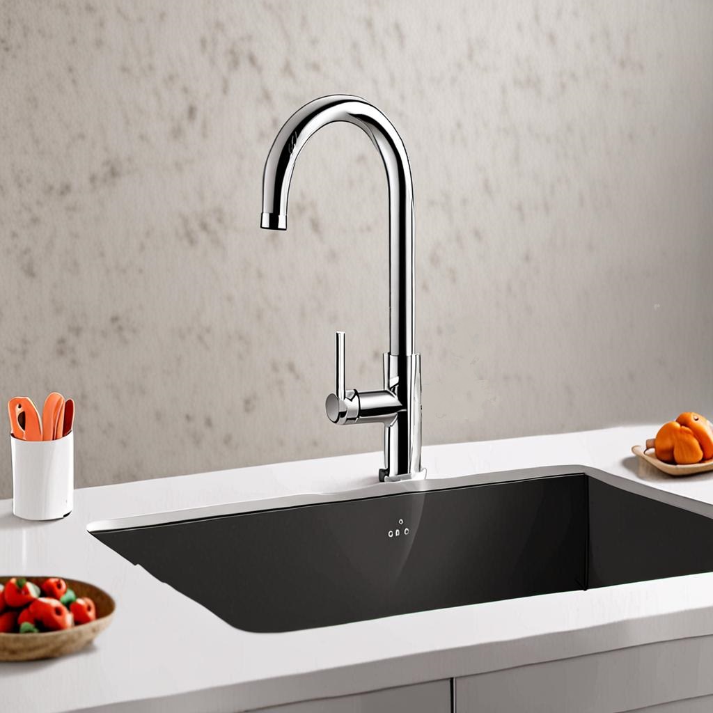 иллюстративное изображение смесителя ЭКО1D-01 на кухне