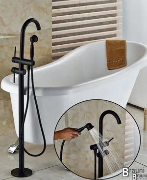 Иллюстративное изображение напольного смесителя для ванны WEZER EKO19A-01-BLACK