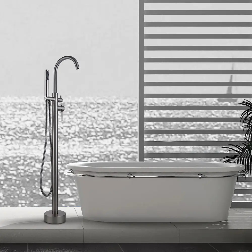 Иллюстративное изображение напольного смесителя для ванны WEZER EKO19A-01 в ванной комнате: