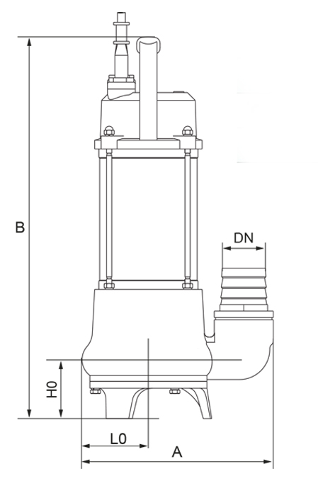 Конструктивная схема насоса фекального SHIMGE WVSD55F 0.55кВт