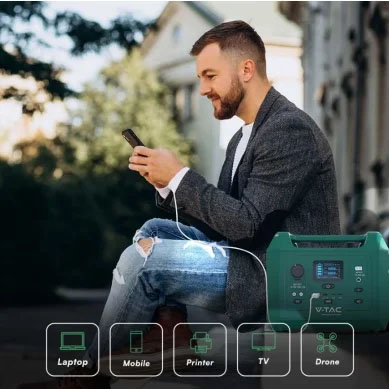 Дизайн Портативна зарядна станція V-TAC VT-303N,  LiFePO4  (300W,288Wh) 