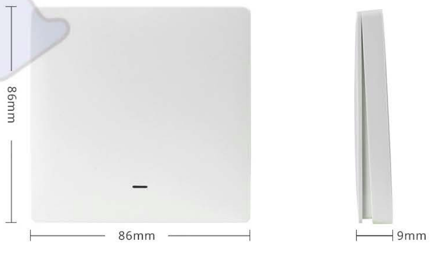 Габаритные размеры Умная кнопка-выключатель Tervix Pro Line ZigBee Push Button, 3 клавиши (438021)