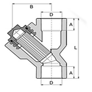 Габаритні розміри Фільтр Wavin Ekoplastik PPR 20 SFI020XXXX   