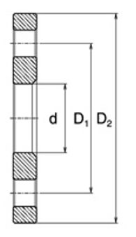 Габаритні розміри Фланець вільний Wavin Ekoplastik 125/150 PRI125NXXX    