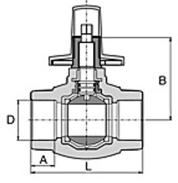 Габаритні розміри Кран "LUX" Wavin Ekoplastik PPR 25 SVEPLR025X (під штукатурку)  