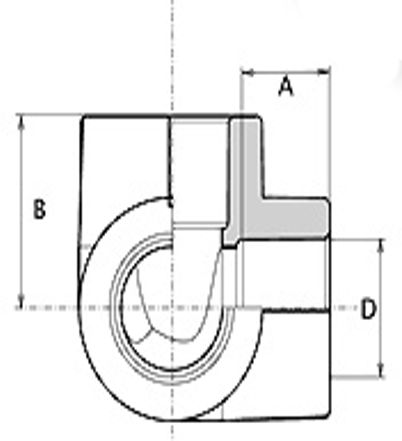 Габаритные размеры Тройной уголок Wavin Ekoplastik PPR 20 SKOT020XXX 