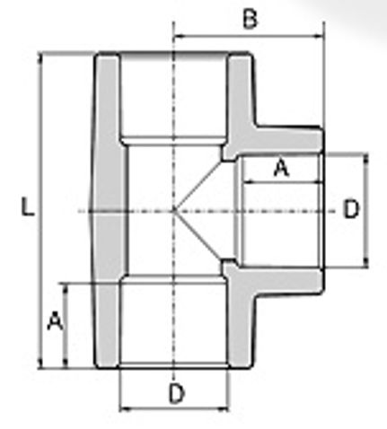 Габаритні розміри Трійник Wavin Ekoplastik PPR 32 STK032XXXX   