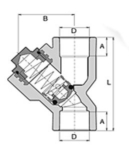 Габаритні розміри Зворотний клапан Wavin Ekoplastik 25 мм SZKL025XX 