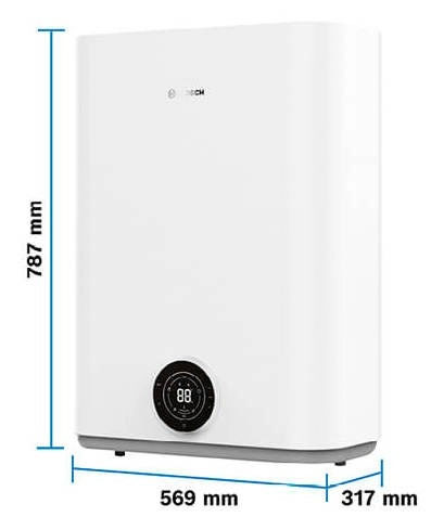 Габаритні розміри Бойлер Bosch TR4501T 80 EBP 80 літрів 1.5 кВт  