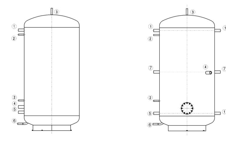 Конструкція Теплоакумулятор Drazice NAD 1500 v2 (без ізоляції)  