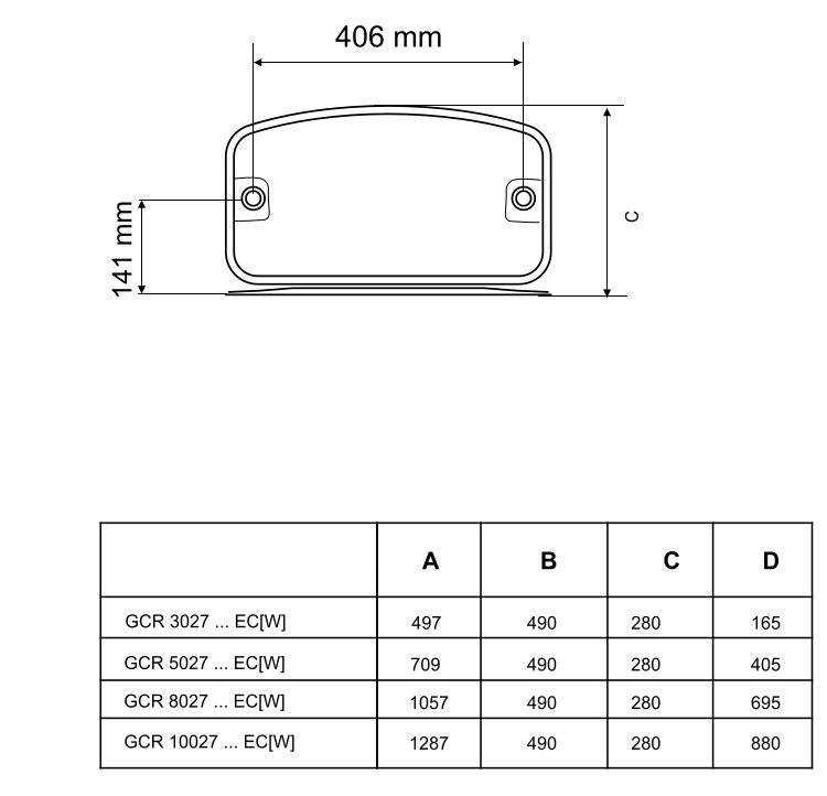 Габаритные размеры Бойлер TESY BelliSlimo GCR  802724D E31 EC