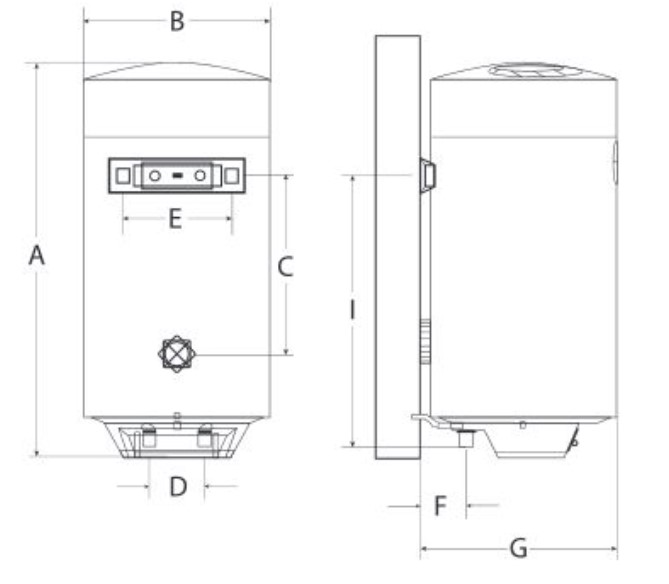 Розміри Водонагрівач Hi-Therm Favorite 120