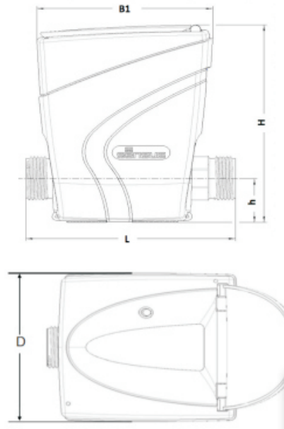 Габаритные размеры Счетчик электромагнитный Sensus iPERL Q3 2,5 T70 L110